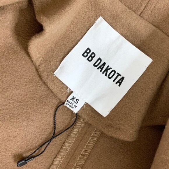 Anthropologie BB DAKOTA Felt Cute Might Cozy Coat Jacket Wrap Camel Size XS - Picture 8 of 14